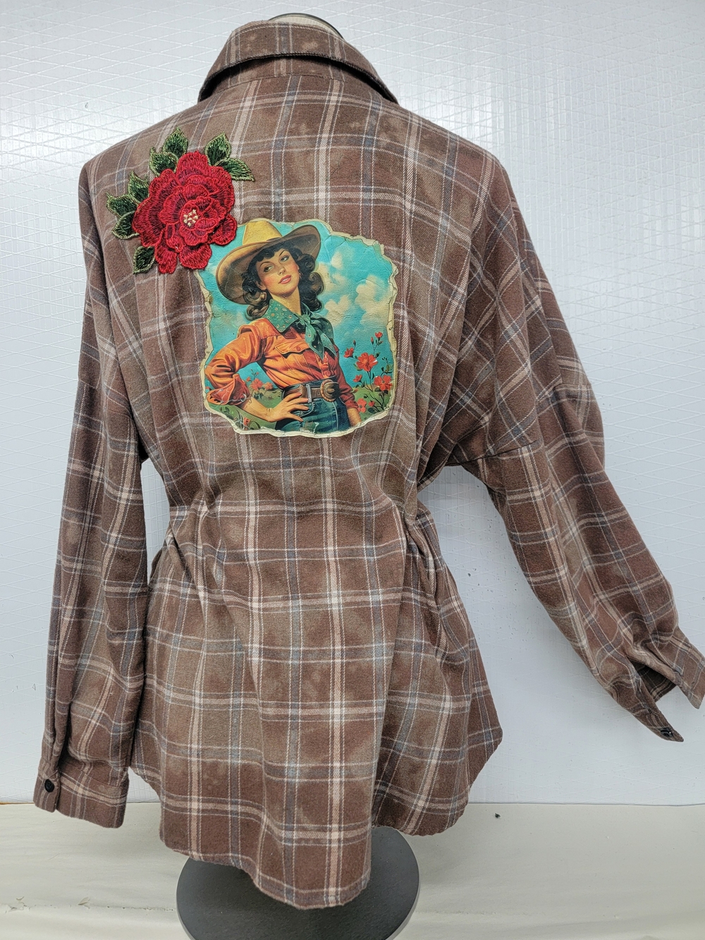Vintage Cowgirl Flannel Shirt Upcycled